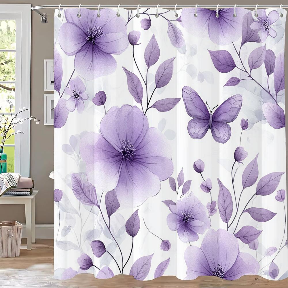 Modern Watercolor Flowers Bathroom Curtain Floral Shower Curtain Bohemian Home Bathroom Decor Polyester Shower Curtains