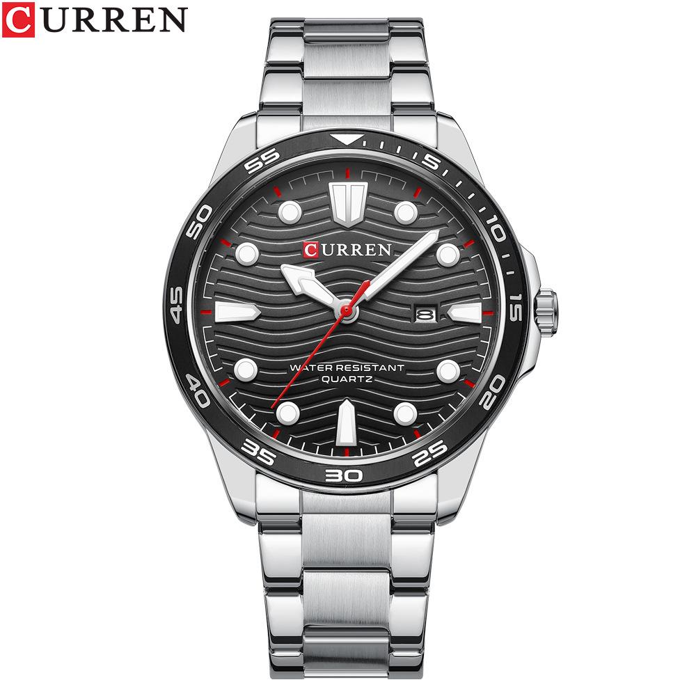 CURREN 8426 Men's Waterproof Steel Band Sports Quartz Watch with Calendar