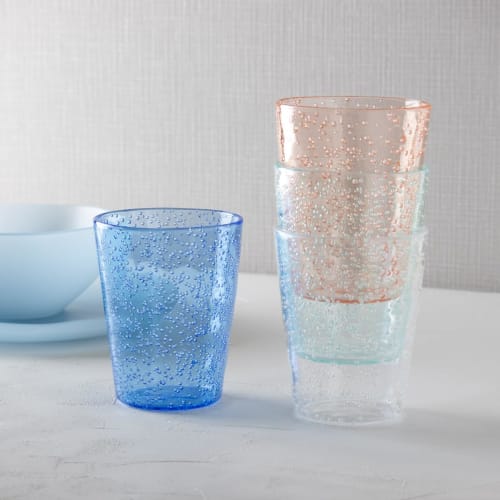 Aboard Homeware Momento Bubble Break-Resistant Cup, 360ml, Pink, Plastic Glass, Stylish Design, Stackable, Dishwasher Safe, BPA-Free, Perfect for Iced