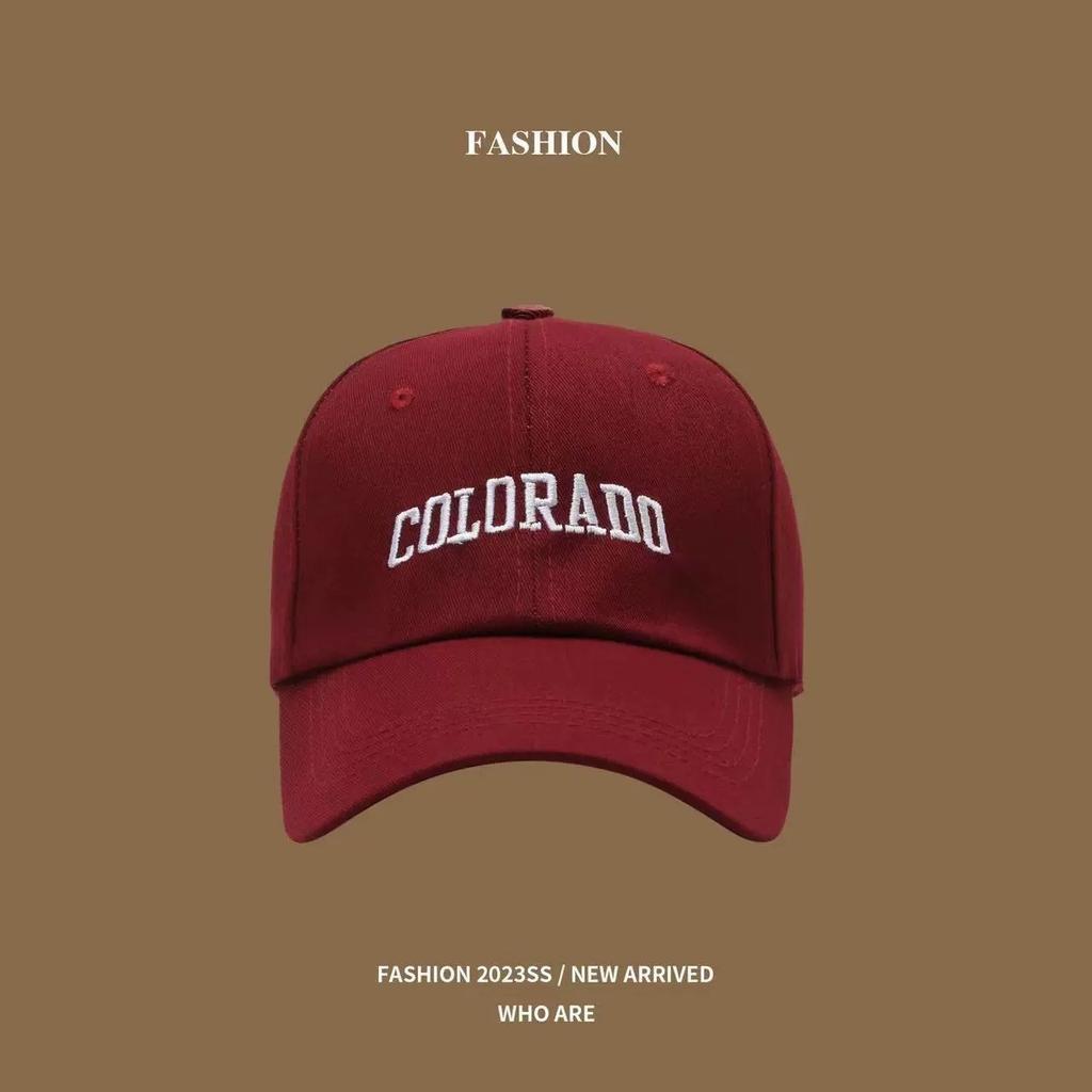 Baseball cap men's fashion cap letter embroidered visor simple versatile face small solid color hat women