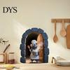 3D Mouse Hole Stickers Christmas Cute Break?Through Wall Decals, Self?Adhesive Animal Decor Stickers, DIY for Living Room Entryway Kids
