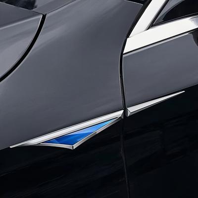 Car Emblems 2pcs Stainless Steel Car Side Conversion Stickers Car Mudguards with Adhesive Backing Universal Car Decals Creative And Cool Car Decals