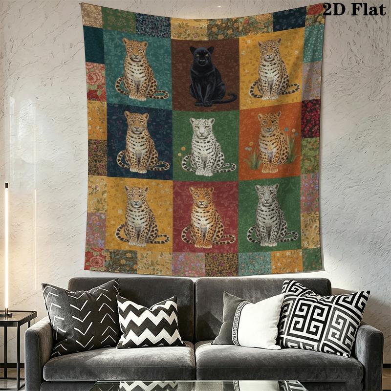 Retro patchwork Animal Wall Tapestry Aesthetic Wall Hanging Printed Fabric Blanket Decorative Tapestries for Bedroom Living Room Home Decor