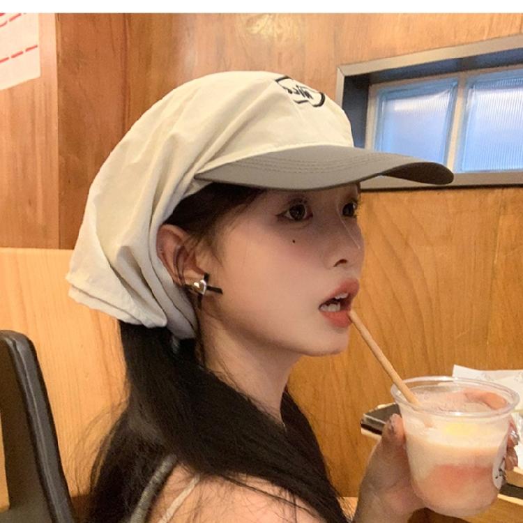 Fashion Headscarf Hat Foldable Sun Protective Letter Hat Unisex Travel Sun Hat