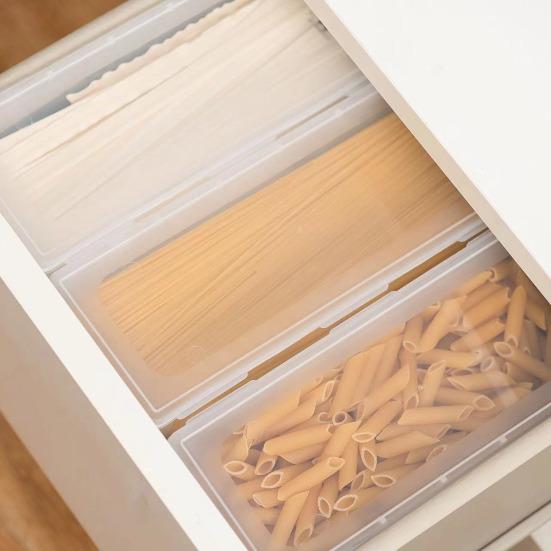 1950ML Noodle Storage Box Good Seal Lock Design Transparent Large Capacity Rectangular Kitchen Groceries Long Noodle Sealed Container