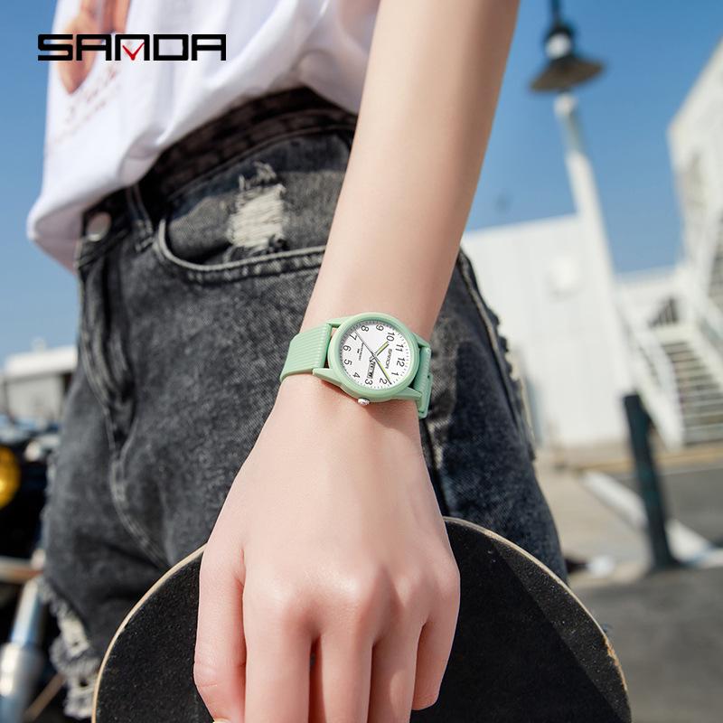 Sanda Unisex Quarzuhr: Trendige Mode mit Kalender, ideal für Studenten