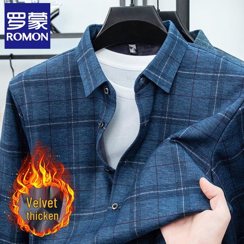 Romon Men s Fleece Lined Plaid Shirt 3XL