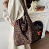 Leopard print bag women's large-capacity new autumn and winter matte retro shoulder underarm bag commuting