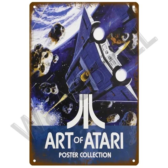 Vintage Tin Sign  Funny Gamer At Work Metal Signs for Home Club Game Room Man Cave  Retro Wall Decor