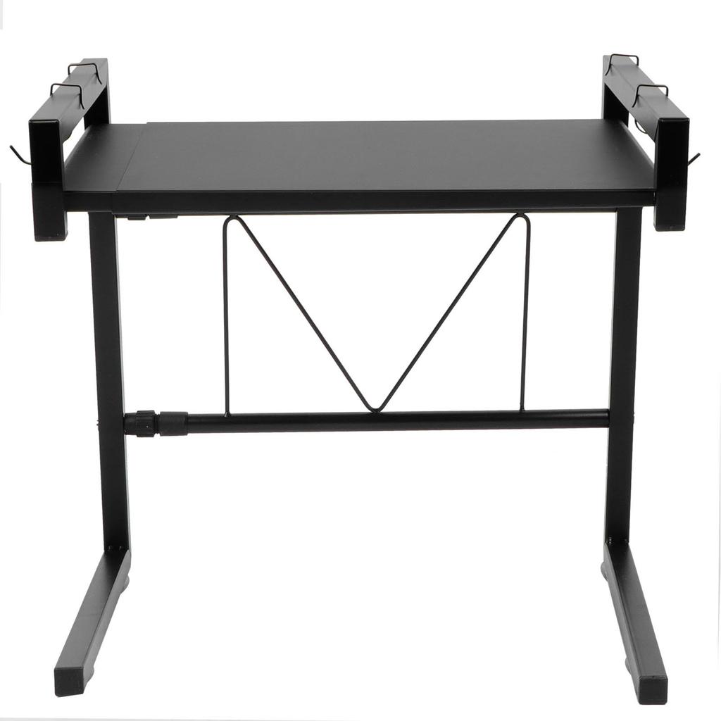 Black Telescopic Microwave Oven Rack Kitchen Storage Shelf Multifunctional Stand for Home