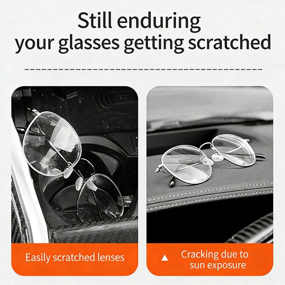 Portable Car Glasses Box Multifunctional Compact Driving Glasses Holder Car Lenses Holder PU Leather Eyeglass Storage Case Car