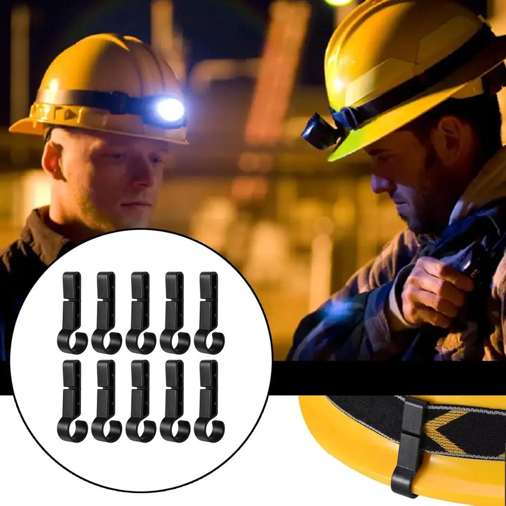 4-20 Pieces Helmet Headlight Hooks - Black ABS Plastic Headlamp Clips for Various  Hard Hat, Working Secure Helmet Accessories
