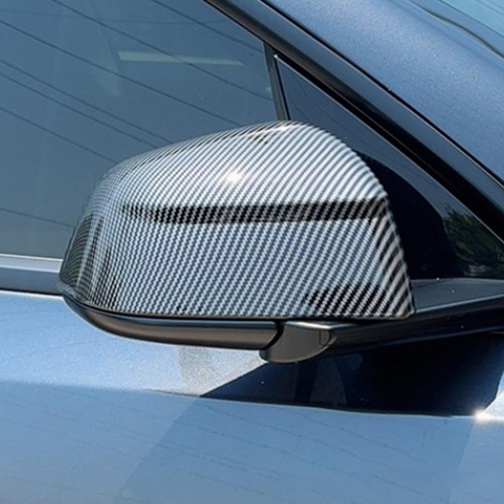 2 Stück/Set Kohlefaser-Schale für Tesla Model Y/3 Rückspiegelabdeckung Schutzabdeckung Dekorationszubehör Neu 2025