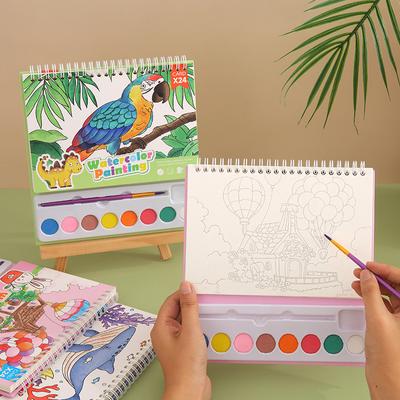 Kids Watercolor Painting Portable DIY Art Kit with Sketchbook Creative Toy