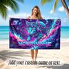 Cat Theme Soft Beach Towel Personalized Custom Name Text Towel Portable for Beach Pool Travel