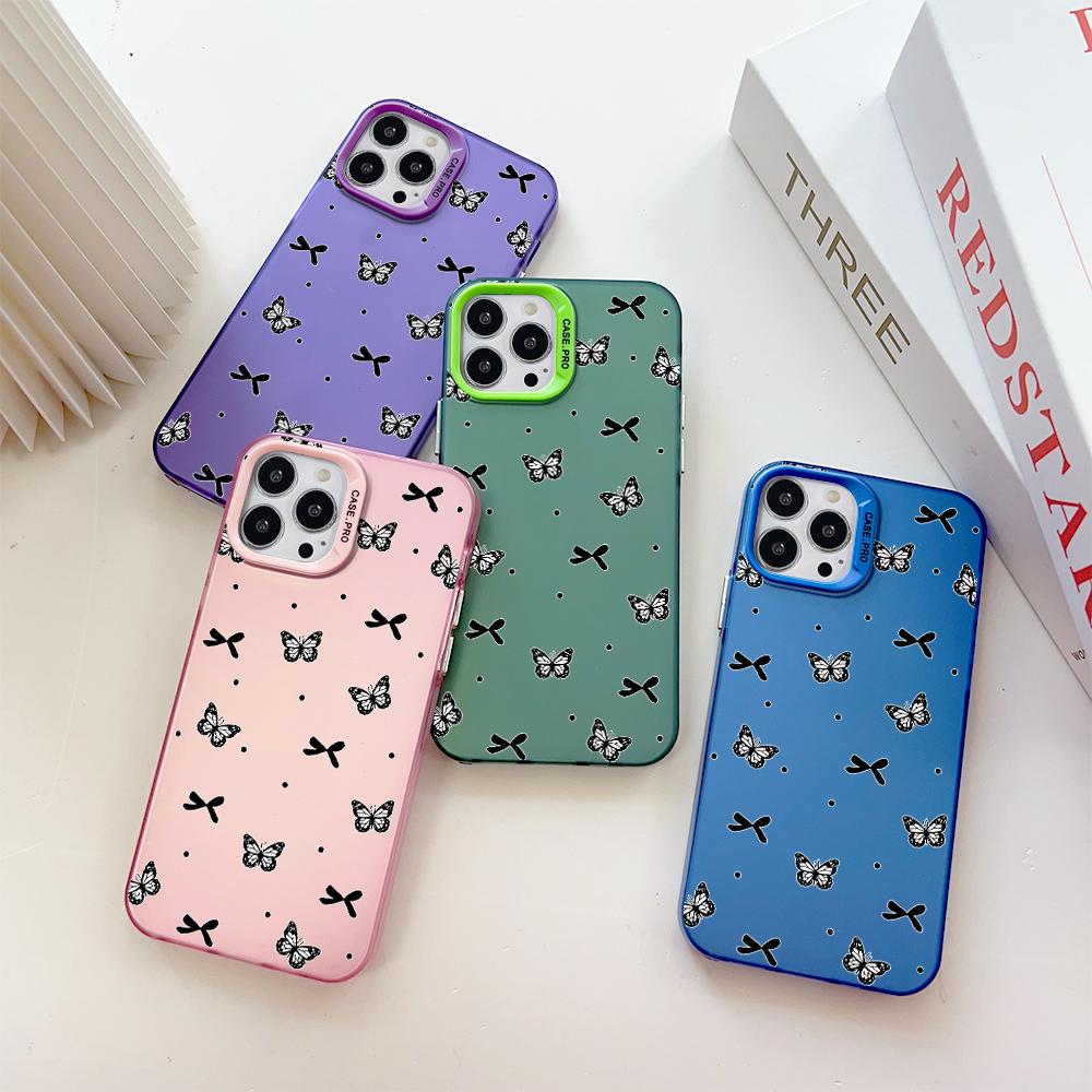 Painted Pattern Colorful Sliver Double Sided Hard Shell Shockproof Anti-fall Phone Casing for Huawei Honor Infinix Tecno iPhone