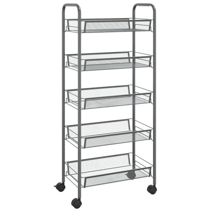 VidaXL Chariot de cuisine à 5 niveaux Gris 46x26x105 cm Fer 336330