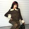 Y2k Fur Coat Women Vintage Harajuku Knitted Jacket Grunge Aesthetics Fur Collar Zipper Coat