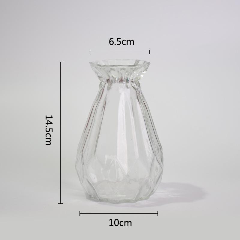 Transparent Pumpa Origami Vas med Diamantmönster för Arrangemang av Färska Blommor