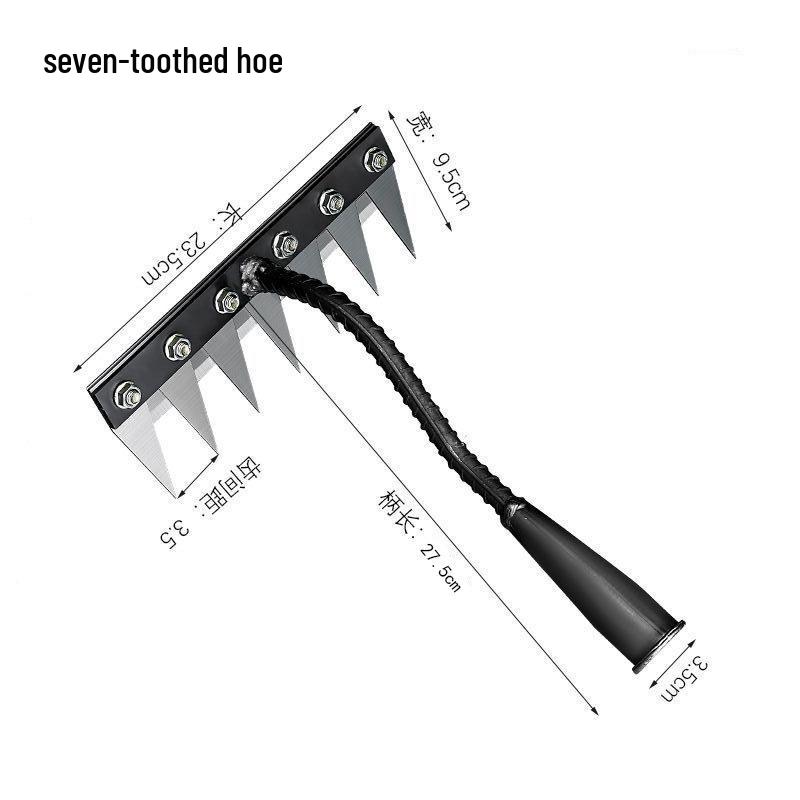 Multifunctional Farm Tools: Iron Rake & Weeding Hoe for Tilling, Loosening Soil, and Raking Grass