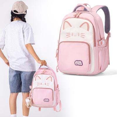 School Bag New Japanese Ins Love Cat Backpack Large Capacity Junior High School Students Casual Versatile Light Batch