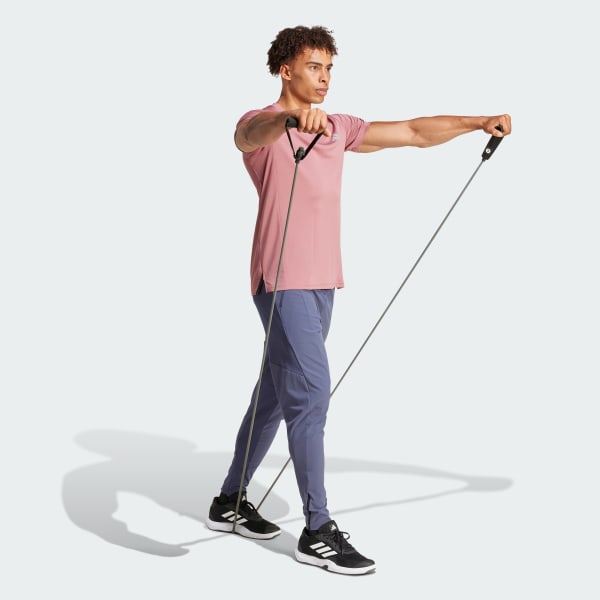 Adidas Solid Color Elastic Waist Mid Rise Tapered Casual Pants Men Bottoms Gray IY1126