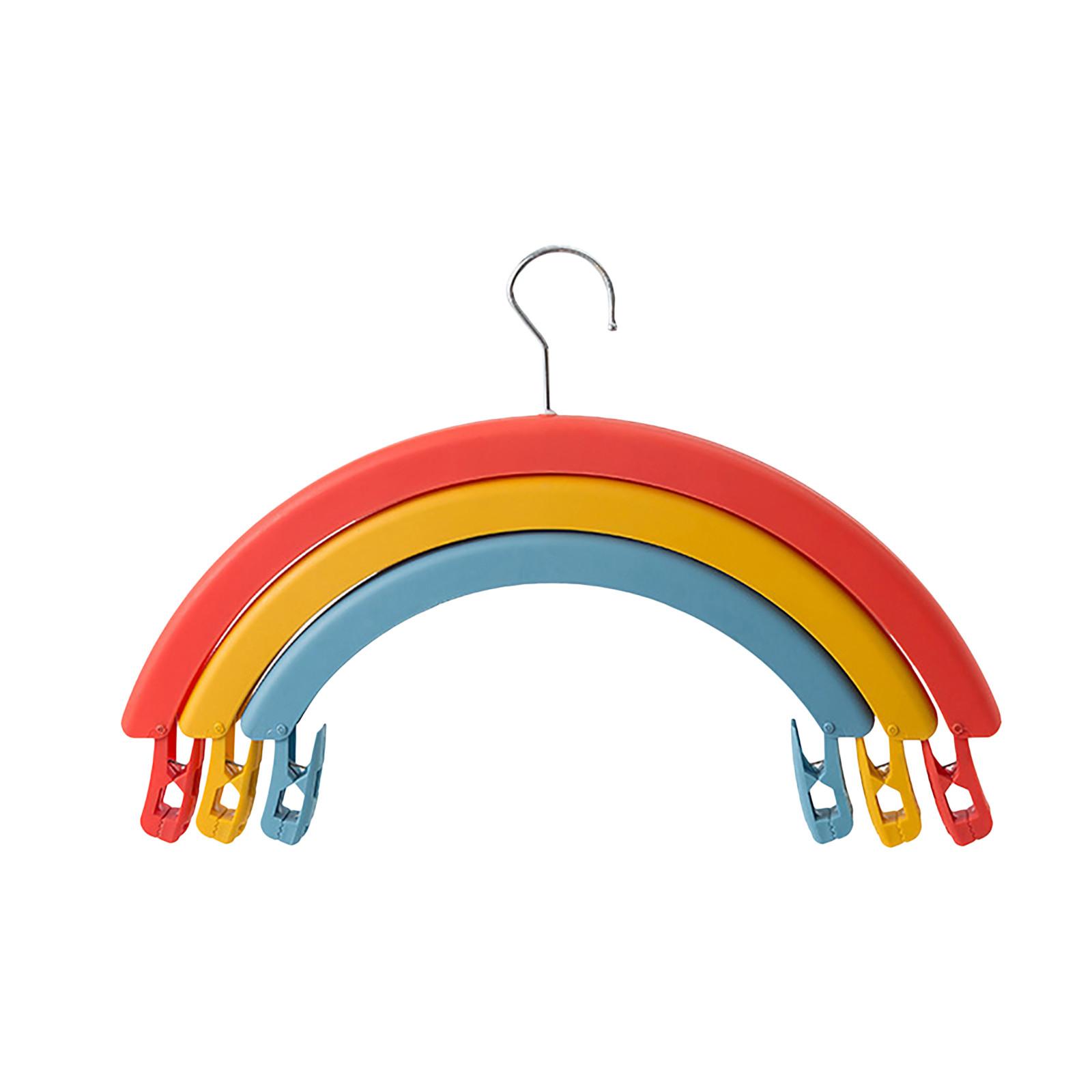 

(SU)Трехслойная многофункциональная вращающаяся вешалка для одежды «Радуга», противоскользящий подвесной держатель One size