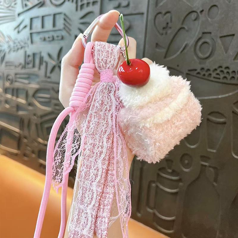 Creative plush burger cake sandwich keychain exquisite cute bag pendant car key chain small gift