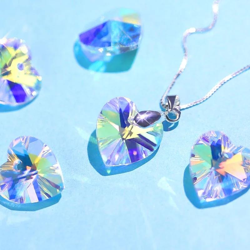 14mm AB Color Crystal Pendant Glass Beads Heart/Star/Bear Charms Beads for Jewelry Making Necklaces Earrings DIY Bracelets