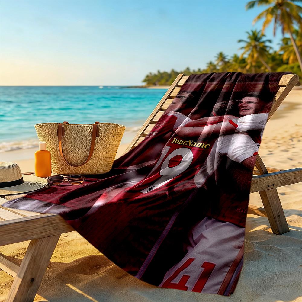 Arsenal Customize Your Name Beach Towel Super Soft & Absorbent Suitable for Sports Travel Swimming Yoga Bathroom Beach And Pool