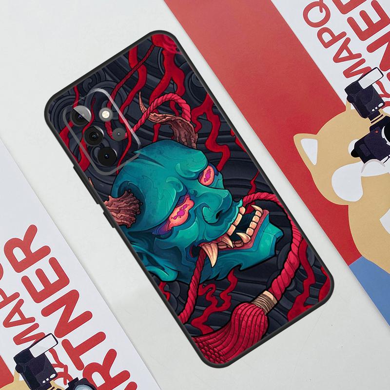 Japanese Oni Hannya Demon Mask Case For Samsung Galaxy A54 A34 A24 A14 A73 A53 A33 A23 A13 A52 A32 A22 A12 A51 A71 Cover