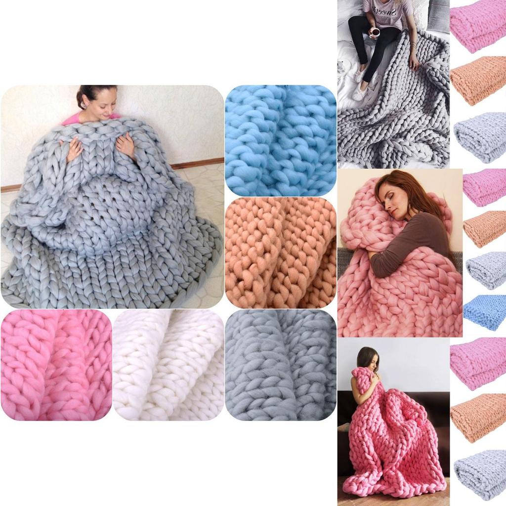 Luxurious Chunky Knitted Blanket With Soft Merino Wool For Cozy Winter Nights