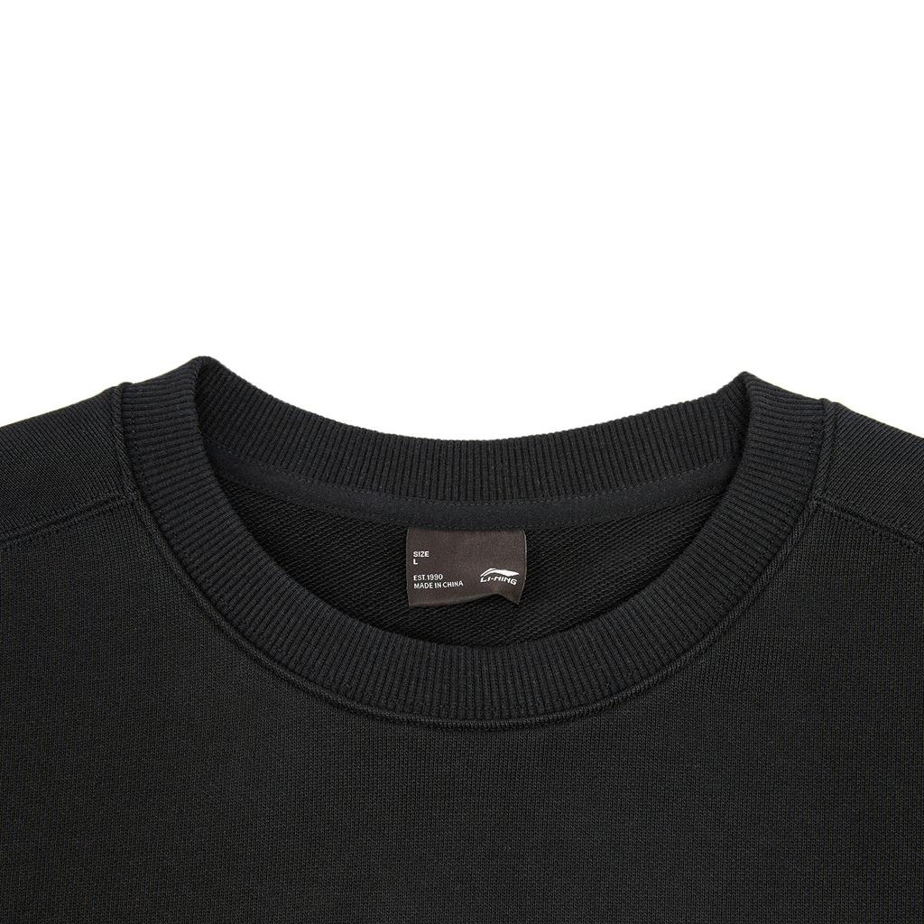 Li Ning Sports Lifestyle Series Back Letter Round Neck Breathable Versatile Loose Sweatshirt Unisex Sweatshirt AWDW341-1