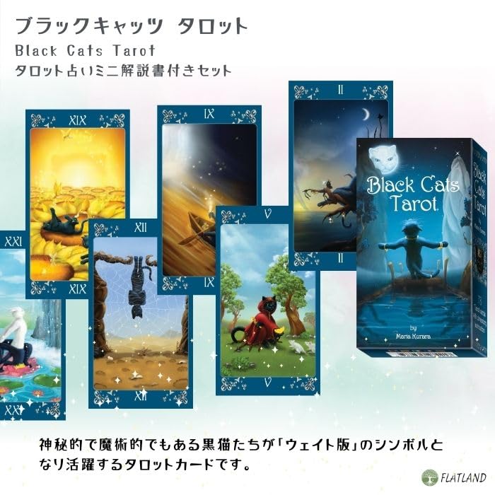 Black Cats Tarot Reading Japanese Instruction Manual Authentic Tarot 78 Cards Tarot, Instructions, Included, Cards,