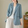 Women S Linen Cotton Blend Casual Long Sleeve Blazer