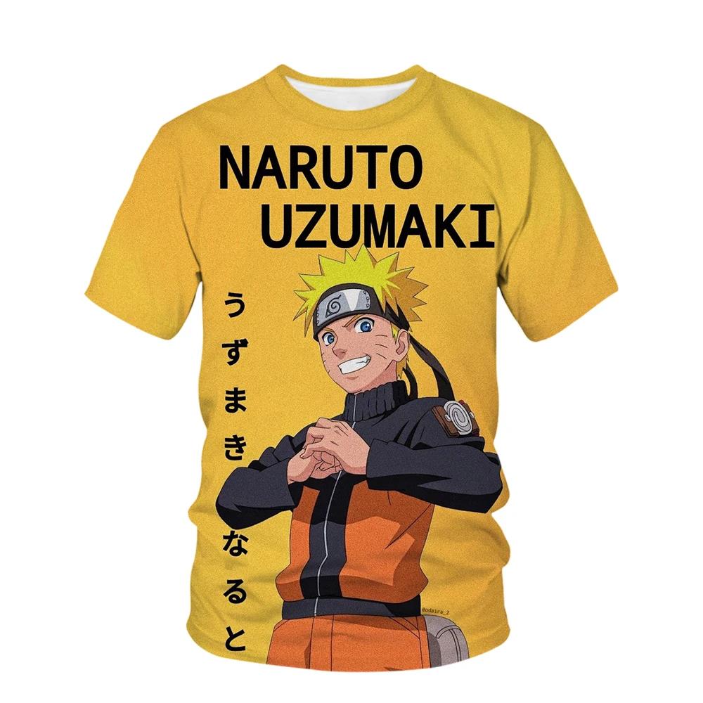 Sommer Naruto Hip Hop T-skjorter For Menn Anime Kakashi Streetwear O-hals Kortermet Herre T-skjorte Tegneserie Grafisk Topper Klær