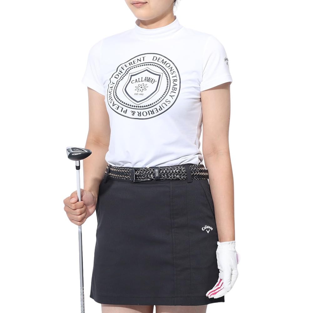 

Callaway Short Sleeve Mock Neck Shirt Golf Undershirt C23134212 L Women s (Logo Print, Stretch) / / 1030_White