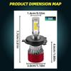 Super White Bright 9003/H4 H11 LED Headlight High Low Beam Fog Light Bulbs Combo For DC12V-24V Vehicles