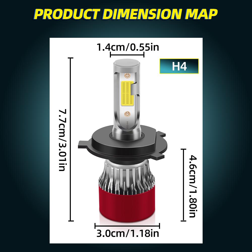 Super White Bright 9003/H4 H11 LED Headlight High Low Beam Fog Light Bulbs Combo For DC12V-24V Vehicles