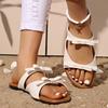N Nü Age Reduction Bow Flat Slippers Summer Fashion Casual Lightweight Outdoor Sandals