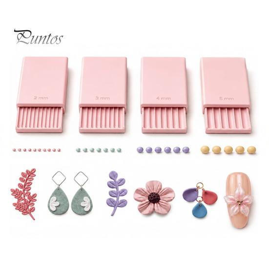 Nail Art 3D Flower Mold 4Pcs/Set Clay Gel Ball Maker Tools, Polymer Roller, 2mm 3mm 4mm 5mm Professional Tools Sphere Shaper, Bead Roller for Flowers,