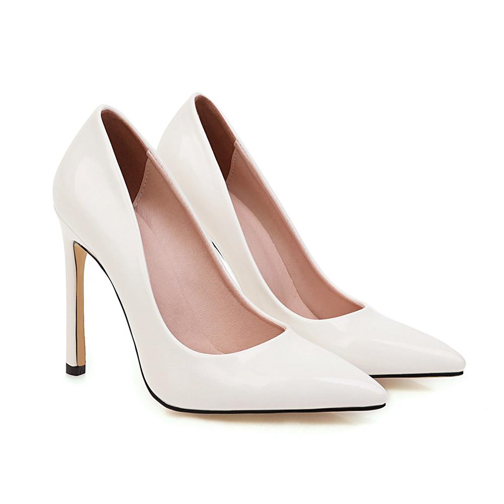 Spring Red Women Pumps Formal Pointed Toe High Stiletto Heel Big Plus size 48