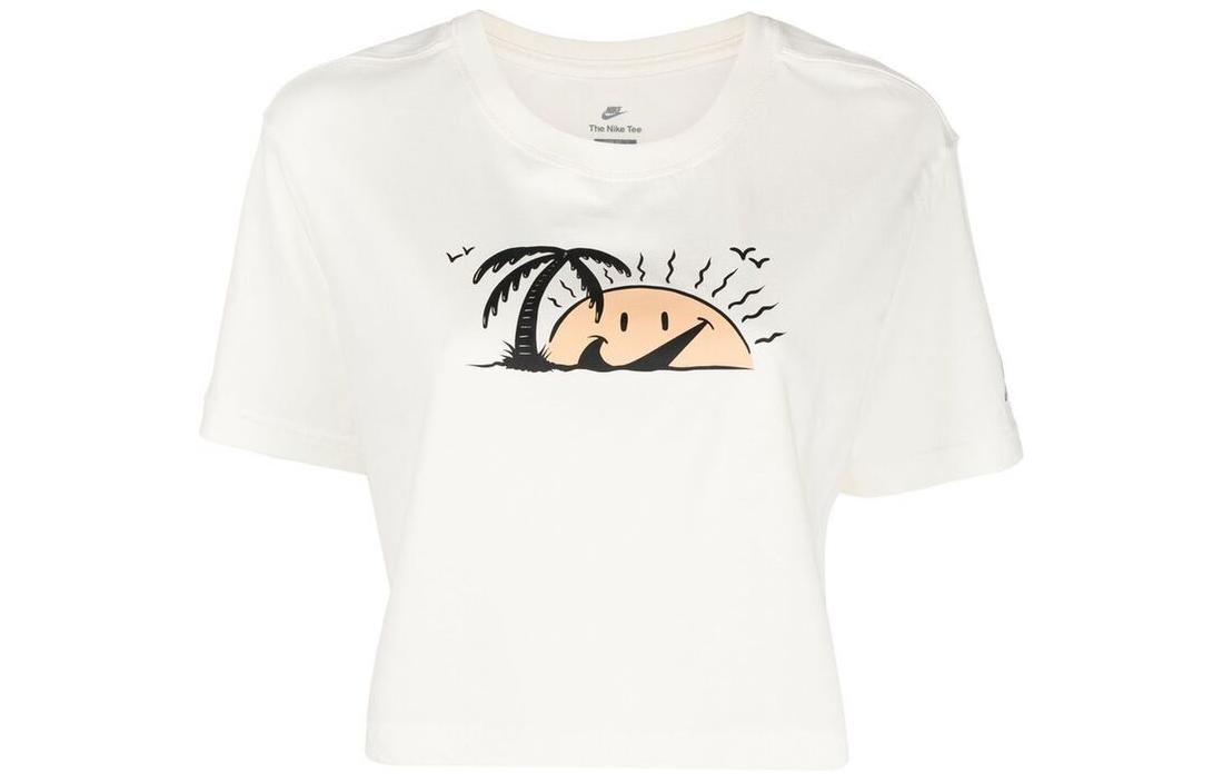 Nike T Shirts Women s White Crew Neck Moderate DQ3309-133 XXL