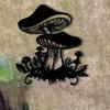 1pc Art Deco Metal Mushroom Wall Sculpture Decorative Iron Garden Patio Artwork for Indoor Home Living Room Balcony Fence Decor