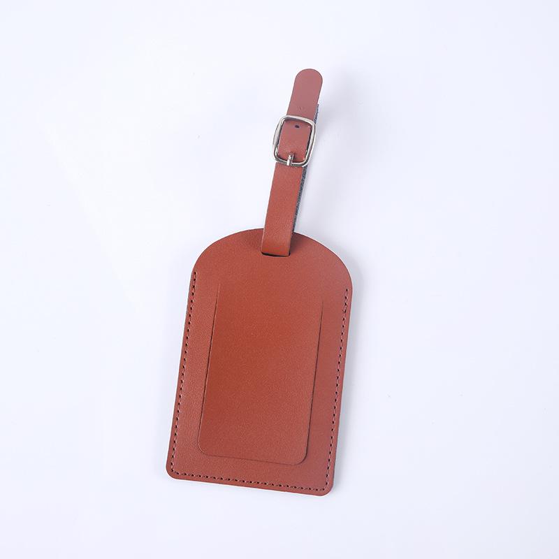 Anti-Lost Leather Luggage ID Tag with Boarding Pass Holder