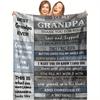 A Commemorative Gift Blanket for The Best Grandfather, Soft Flannel Sofa Blanket, TV Blanket, Gift Blanket,