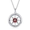 Collana Pendente Bussola Stella a Otto Punte Placcata Oro Bianco con Moissanite Colore D da 1/2 Carato