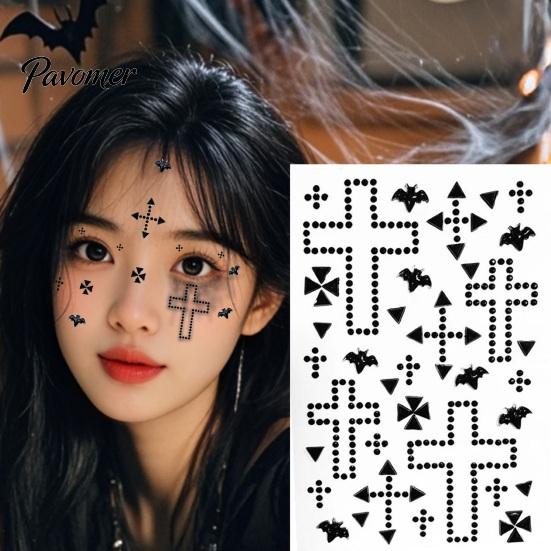 Halloween Face Rhinestone Stickers Scar Gem Stickers, Wound Body Art Cosplay Crystal Decals, Waterproof Self Adhesive Temporary Tattoo for Masquerade