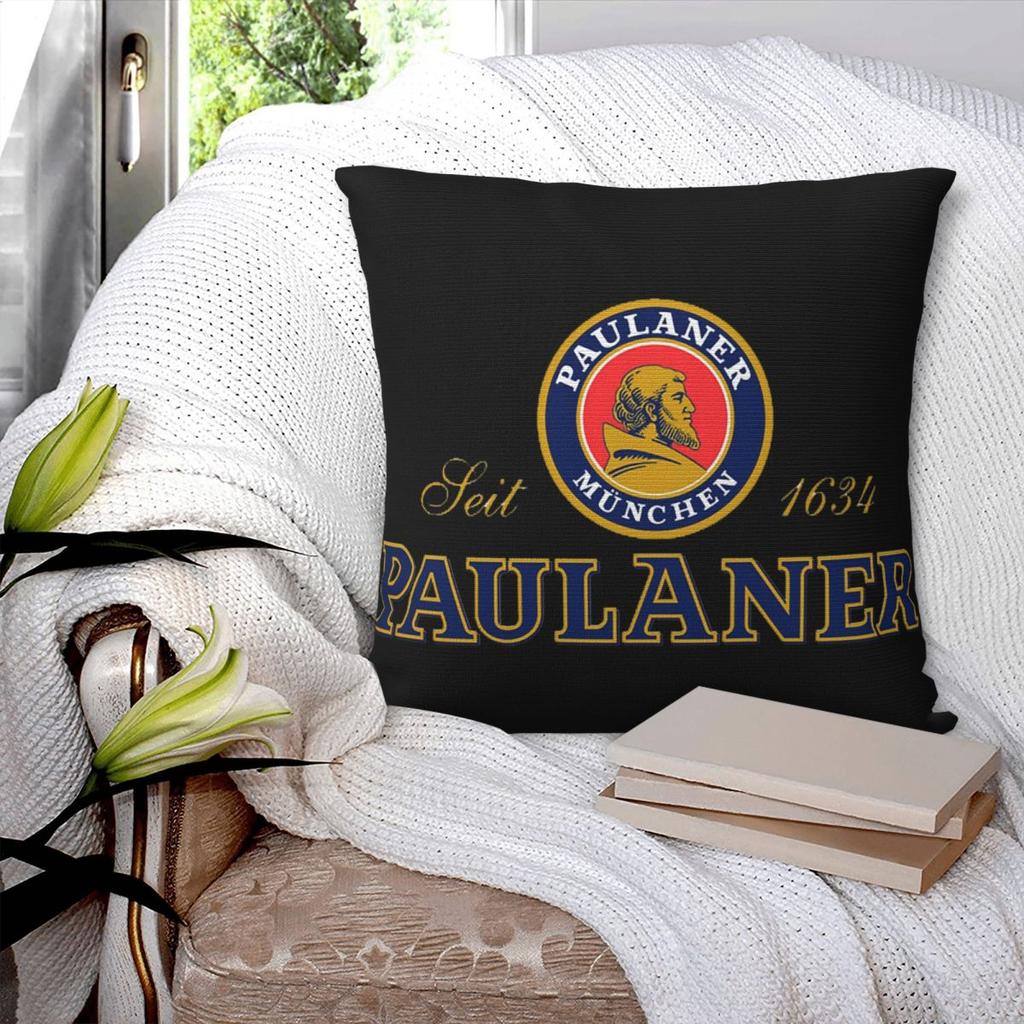 Paulaner Munchen Square Pillowcase Pillow Cover Polyester Cushion Decor Comfort Throw Pillow for Home Sofa