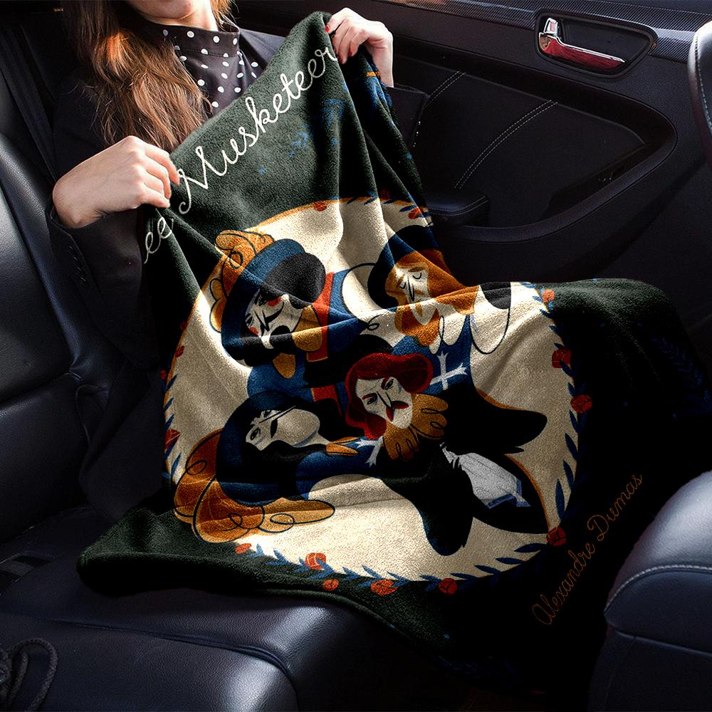 The Three Musketeers Theme Printed Blanket - Perfect for Couch, Bed, Travel & Outdoor Use | Machine Washable, Cozy & Durable.